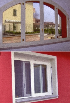 Finestre in pino lamellare laccato ral